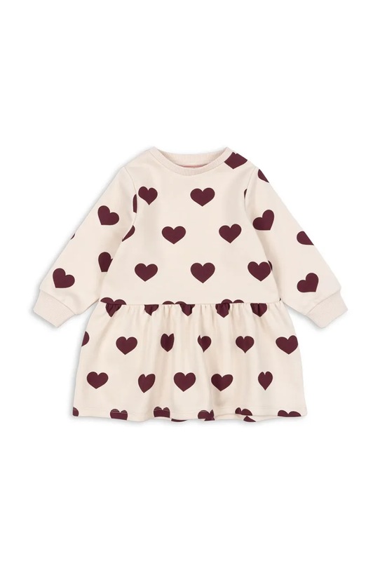 Konges Sløjd sukienka dziecięca LOU SWEAT DRESS OCS rozkloszowany beżowy KS104344.9BYA