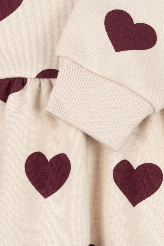 Konges Sløjd sukienka dziecięca LOU SWEAT DRESS OCS beżowy KS104344.9BYA
