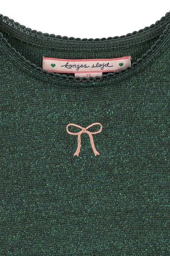 Dziewczynka Konges Sløjd sukienka dziecięca ROLI DRESS KS104415.9BYA zielony