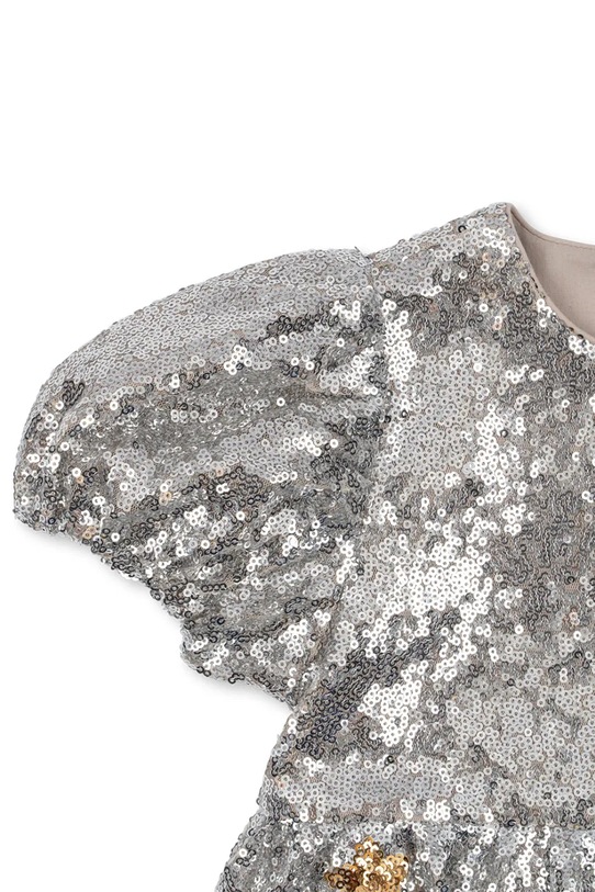 Konges Sløjd sukienka dziecięca STARLA STAR DUST DRESS srebrny KS104435.9BYA