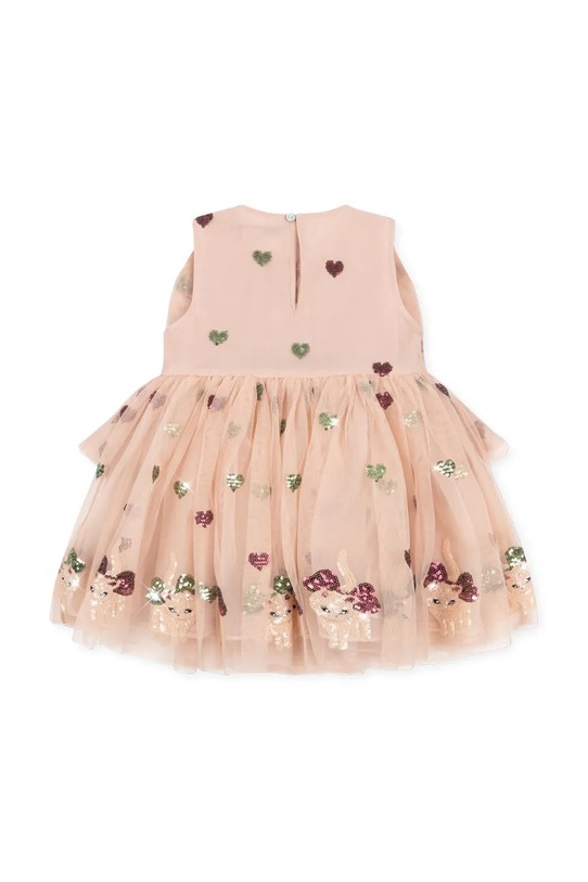 Dziewczynka Konges Sløjd sukienka dziecięca YVONNE BOW DRESS KS105170.9BYA beżowy