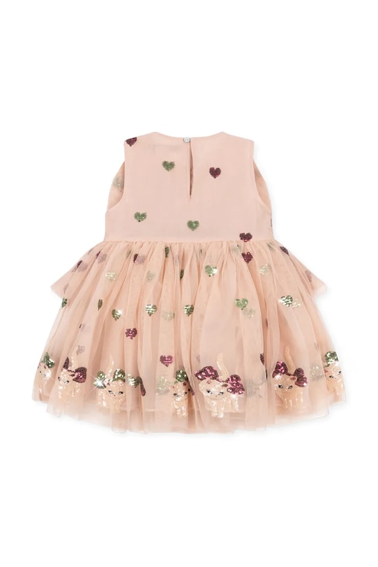 Dziewczynka Konges Sløjd sukienka dziecięca YVONNE BOW DRESS KS105170.9BYA beżowy