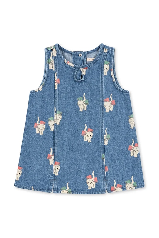 Konges Sløjd sukienka bawełniana dziecięca MAGOT DRESS GOTS KS105175.9BYA niebieski AW25