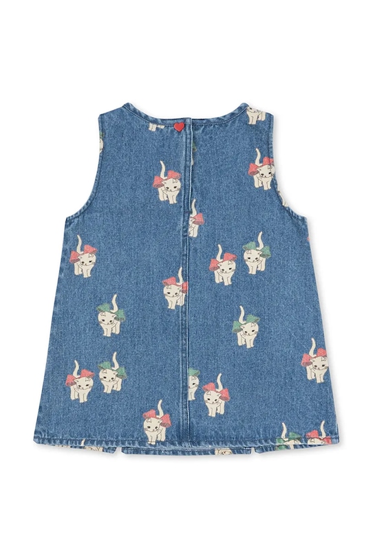 Dziewczynka Konges Sløjd sukienka bawełniana dziecięca MAGOT DRESS GOTS KS105175.9BYA niebieski