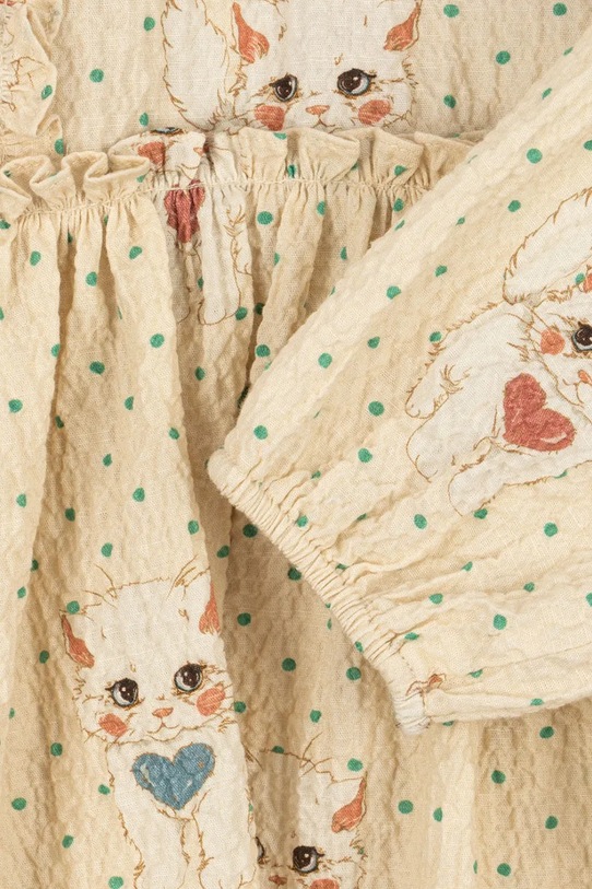 Konges Sløjd sukienka dziecięca ELIN BOW DRESS GOTS KS105176.9BYA