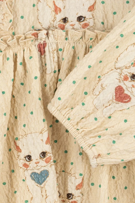 Konges Sløjd sukienka dziecięca ELIN BOW DRESS GOTS KS105176.9BYA