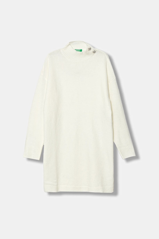 Παιδικό φόρεμα από μαλλί United Colors of Benetton μακρύ μπεζ 12B9CV007.G.Seasonal