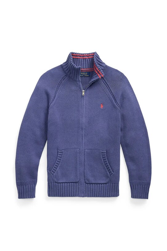 Polo Ralph Lauren kardigan bawełniany średniej grubości granatowy 323970428001