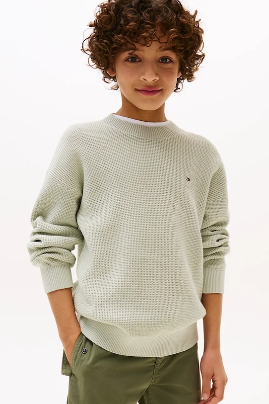 Tommy Hilfiger sweter bawełniany pozostałe turkusowy KB0KB09756.9BYA