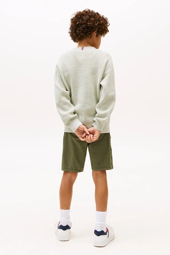 Хлопковый свитер Tommy Hilfiger бирюзовый KB0KB09756.9BYA