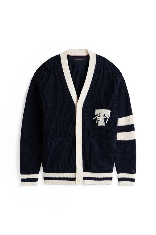 Tommy Hilfiger kardigan bawełniany dziecięcy KB0KB09757.122.9BYA granatowy AW25