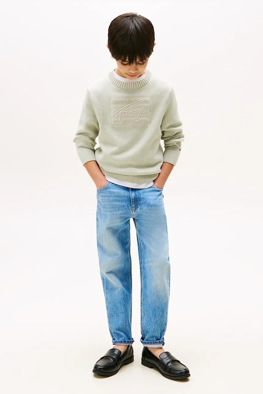 Băieți Tommy Hilfiger pulover KB0KB09810.9BYA turcoaz