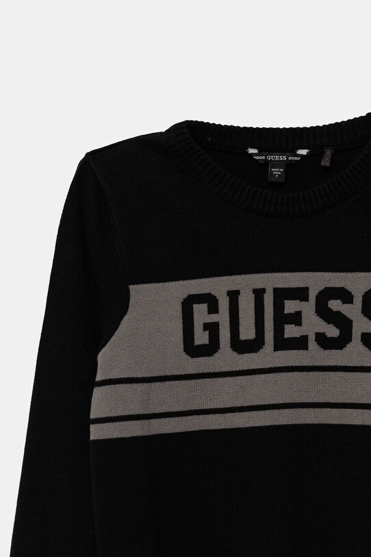 Chłopiec Guess sweter bawełniany dziecięcy L5YR01.Z0140.9BYA czarny