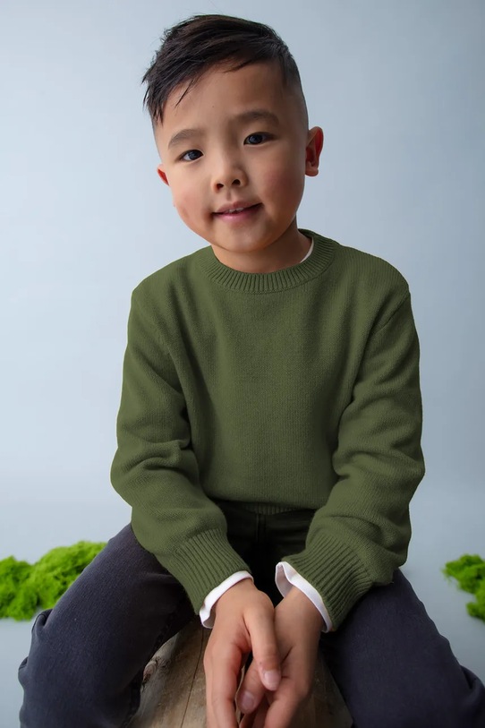 Dětský bavlněný svetr Mayoral tenká zelená 311.5E.Mini.9BYA