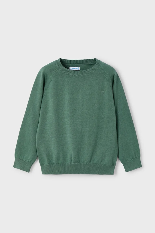 Mayoral pulover de bumbac pentru copii uni verde 323.5A.Mini.9BYA