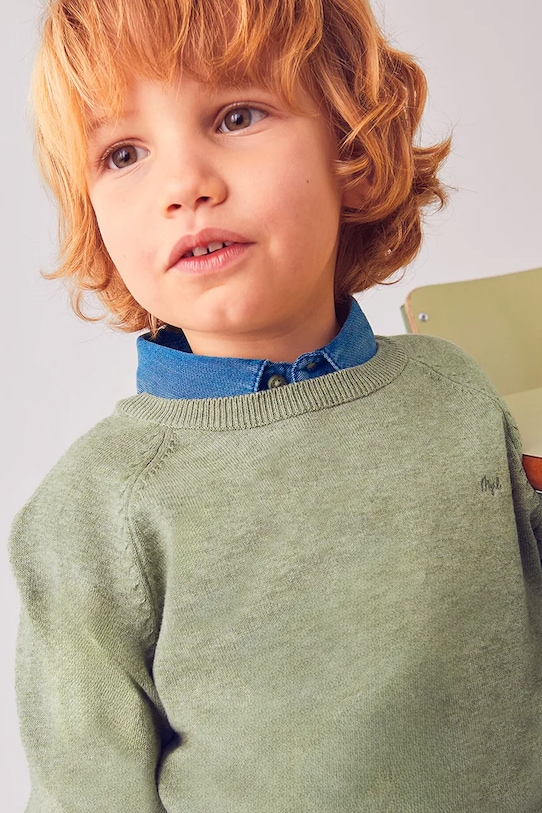 Mayoral pulover de bumbac pentru copii 323.5A.Mini.9BYA verde
