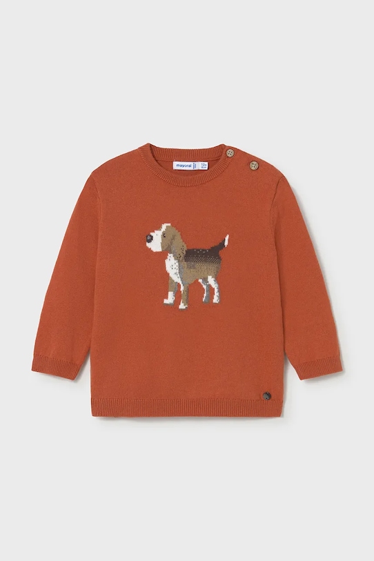 Mayoral sweter z domieszką wełny dziecięcy z domieszką wełny pomarańczowy 2343.3D.Baby.9BYA