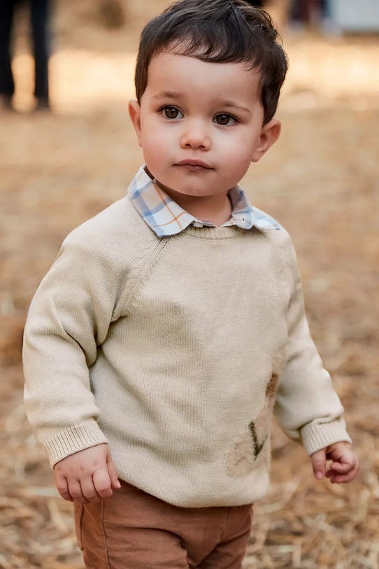 Mayoral sweter z domieszką wełny dziecięcy z domieszką wełny beżowy 2345.3E.Baby.9BYA