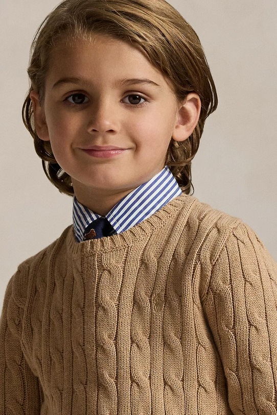 Βαμβακερό πουλόβερ Polo Ralph Lauren καφέ 322702674082