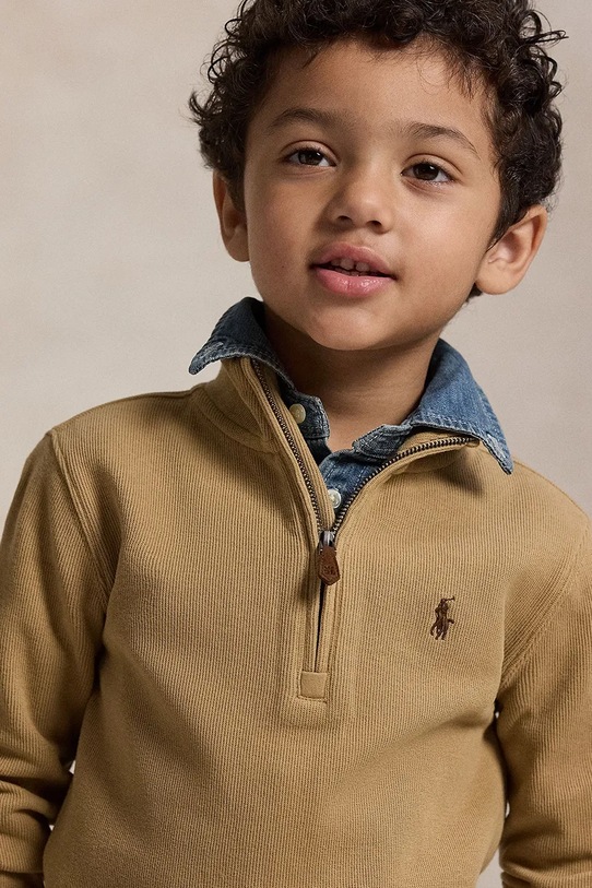 Polo Ralph Lauren sweter bawełniany dziecięcy brązowy 322953023009