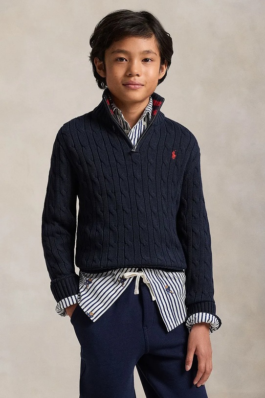 Βαμβακερό πουλόβερ Polo Ralph Lauren άλλο σκούρο μπλε 323868894017