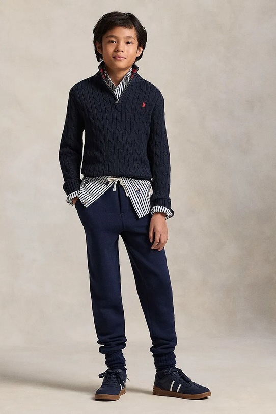 Βαμβακερό πουλόβερ Polo Ralph Lauren σκούρο μπλε 323868894017