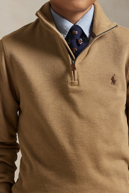 Detská bavlnená mikina Polo Ralph Lauren 323953023009 hnedá