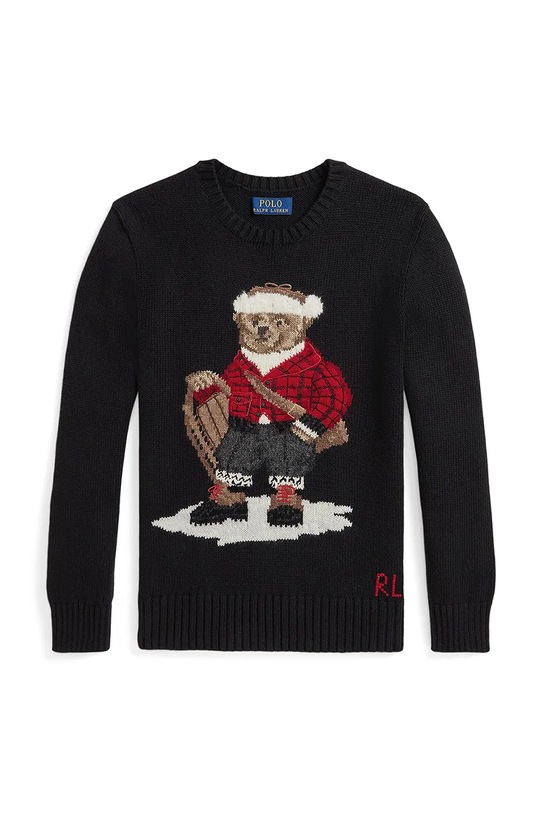 Polo Ralph Lauren sweter bawełniany dziecięcy 323981629001 czarny AW25