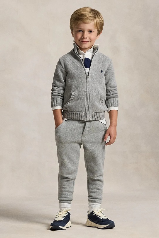 Polo Ralph Lauren kardigan bawełniany dziecięcy szary 322799411026