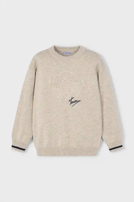 Mayoral pulover pentru copii din amestec de lână 4372.5A.Mini.9BYA bej AW25