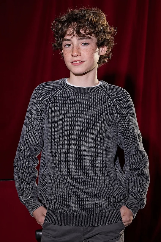 Mayoral pulover de bumbac pentru copii uni gri 7302.7C.Junior.9BYA