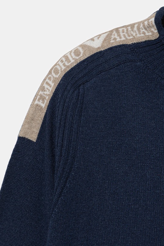 Chlapec Detský kardigan s prímesou vlny Emporio Armani EB000648.AF17340 tmavomodrá