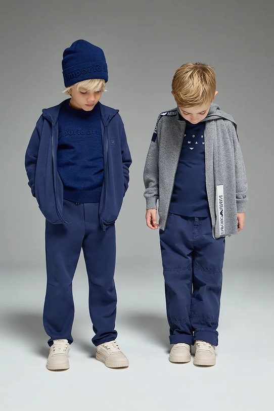 Emporio Armani gyerekkardigán gyapjúkeverékből sima szürke EB000648.AF17340