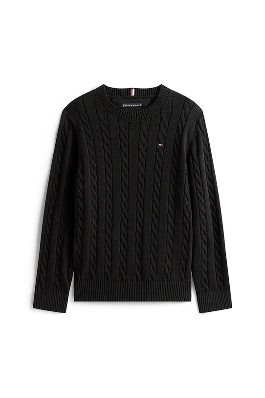 Tommy Hilfiger sweter bawełniany dziecięcy KB0KB09753.9BYA czarny AW25