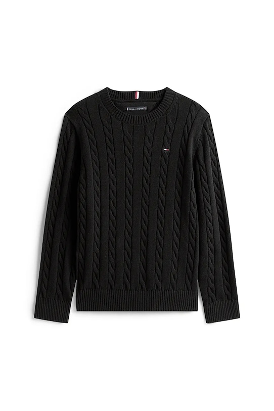 Tommy Hilfiger pulover de bumbac pentru copii KB0KB09753.9BYA negru AW25