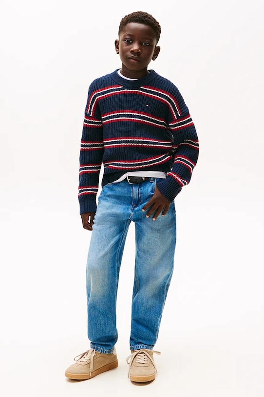 Chłopiec Tommy Hilfiger sweter dziecięcy KB0KB09908.9BYA granatowy