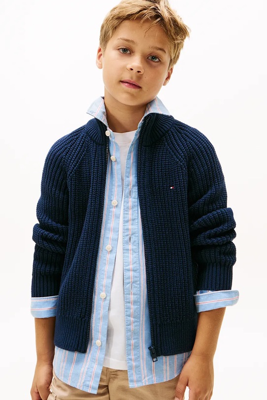 Tommy Hilfiger cardigan copii uni bleumarin KB0KB09913.9BYA
