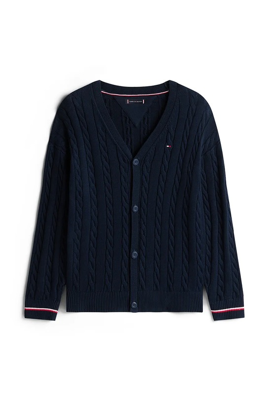 Tommy Hilfiger kardigan bawełniany dziecięcy KB0KB09972.128.176.9BYA granatowy AW25