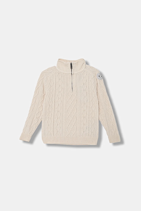 Guess pulover de bumbac pentru copii uni bej L5BR03.Z39O0.9BYA