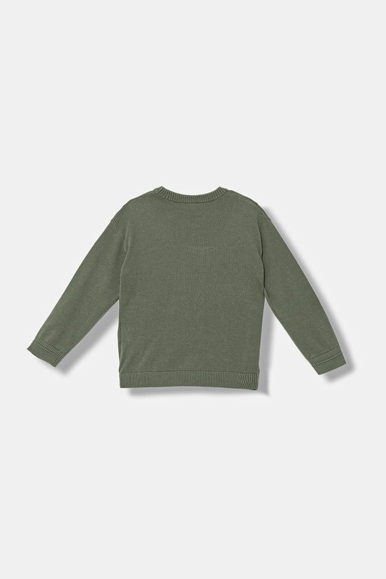 Детски памучен пуловер United Colors of Benetton 120YC108S.G.seasonal зелен AW25