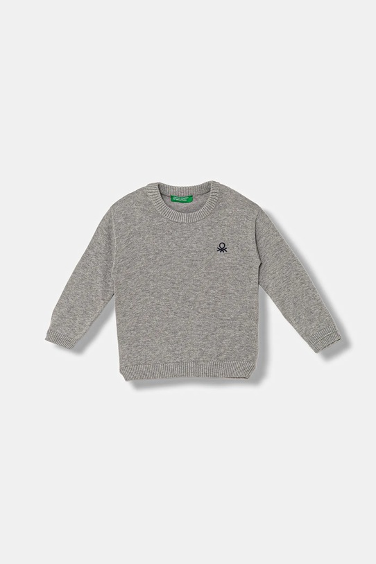 United Colors of Benetton pulover de bumbac pentru copii uni gri 120YG100X.P.seasonal