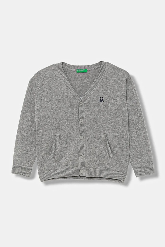 United Colors of Benetton kardigan bawełniany dziecięcy bawełna szary 120YG600G.P.seasonal