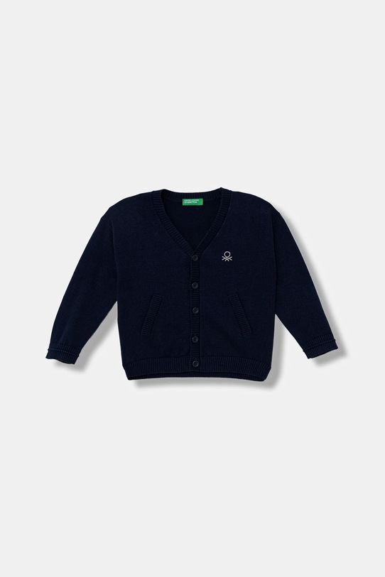 Otroška bombažna jopica United Colors of Benetton Tanka mornarsko modra 120YG600G.P.seasonal