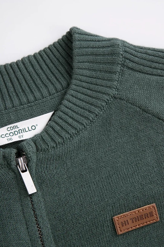 Chlapec Detský bavlnený kardigan Coccodrillo ZC5172201XBK zelená
