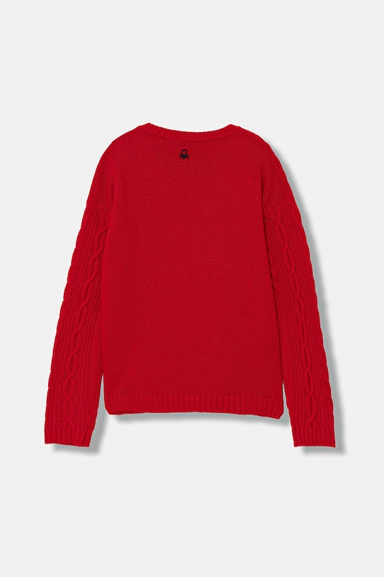 United Colors of Benetton sweter z dodatkiem wełny dziecięcy 1344C107G.G.reproposed czerwony AW25