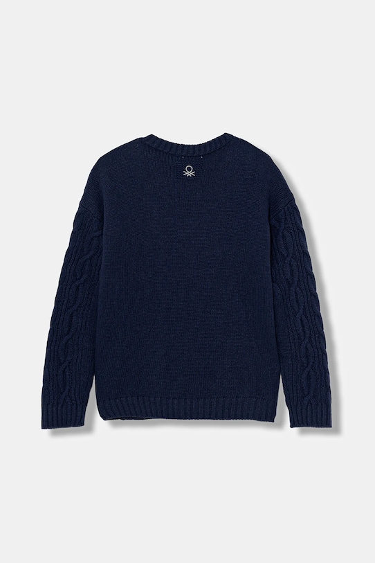 United Colors of Benetton sweter z dodatkiem wełny dziecięcy 1344C107G.G.reproposed granatowy AW25