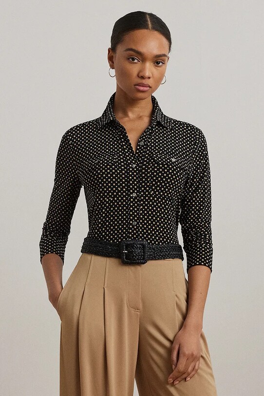 Košile Lauren Ralph Lauren slim černá 200971090