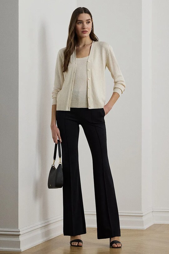 Odzież Lauren Ralph Lauren kardigan lniany 200971350 beżowy
