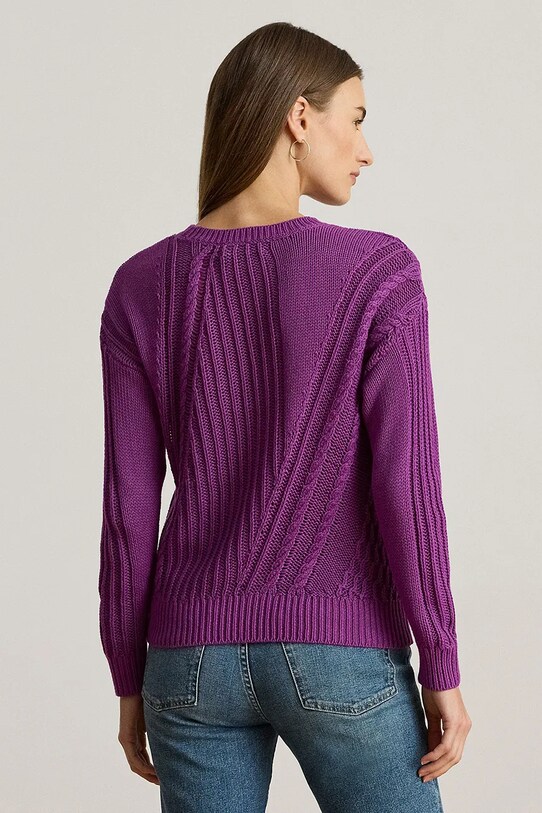 Lauren Ralph Lauren pamut pulóver 200971433 lila AW25