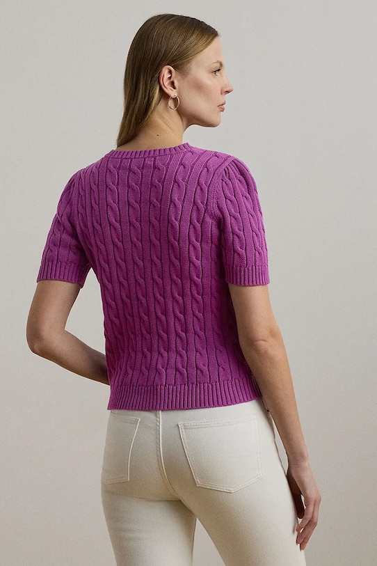 Lauren Ralph Lauren sweter bawełniany 200976989 fioletowy AW25